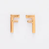 Fendi Gold Tone Crystal Fendi First Earrings - Blue Spinach