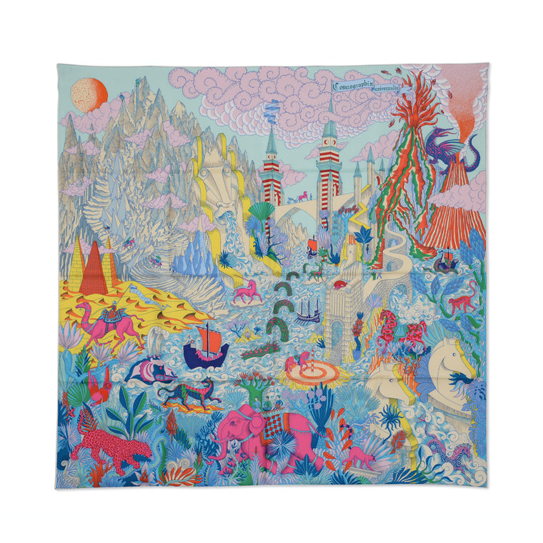 Hermes Multicolour Silk Cosmographia Universalis Scarf 90