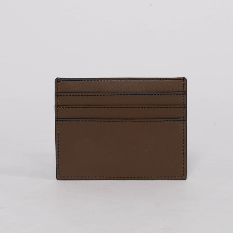 Fendi Brown Embossed Leather F Is Fendi Card Holder - Blue Spinach