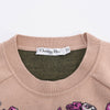 Dior Dusty Pink Cashmere Blend Fleurs Bibliques Sweater - Blue Spinach