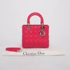 Dior Hot Pink Cannage Lambskin Medium Lady Dior Bag - Blue Spinach