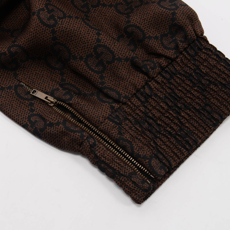 Gucci Brown Silk GG Supreme Trackpants XL - Blue Spinach