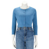 Chanel Blue Cashmere Cropped Cardigan FR 36 - Blue Spinach