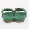 Aquazzura Green Terry Cotton Bon Bon Pool Slides 41 - Blue Spinach