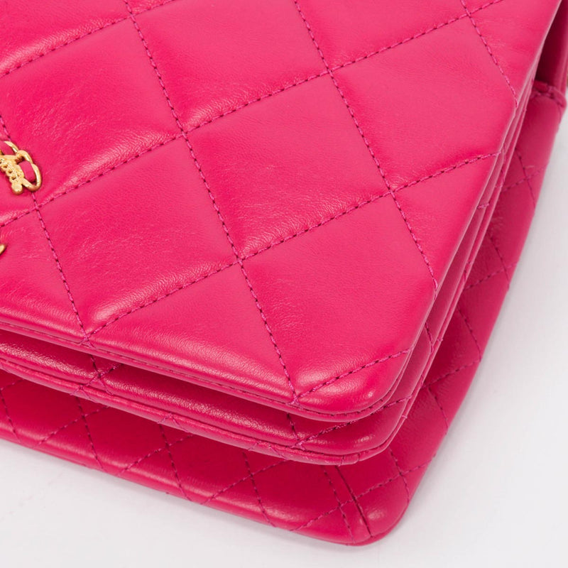 Chanel Fuchsia Quilted Lambskin On And On Chain Bag - Blue Spinach