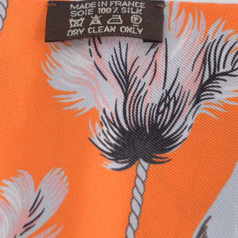 Hermes Orange Silk Brazil Maxi Twilly - Blue Spinach