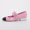 Chanel Pink Crinkled Calfskin Mary Jane Turnlock Flats 37 - Blue Spinach