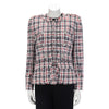 Balmain Navy & Red Check Tweed Jacket FR 40 - Blue Spinach