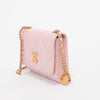 Chanel Pink Glossy Lambskin CC Medallion Wallet on Chain - Blue Spinach