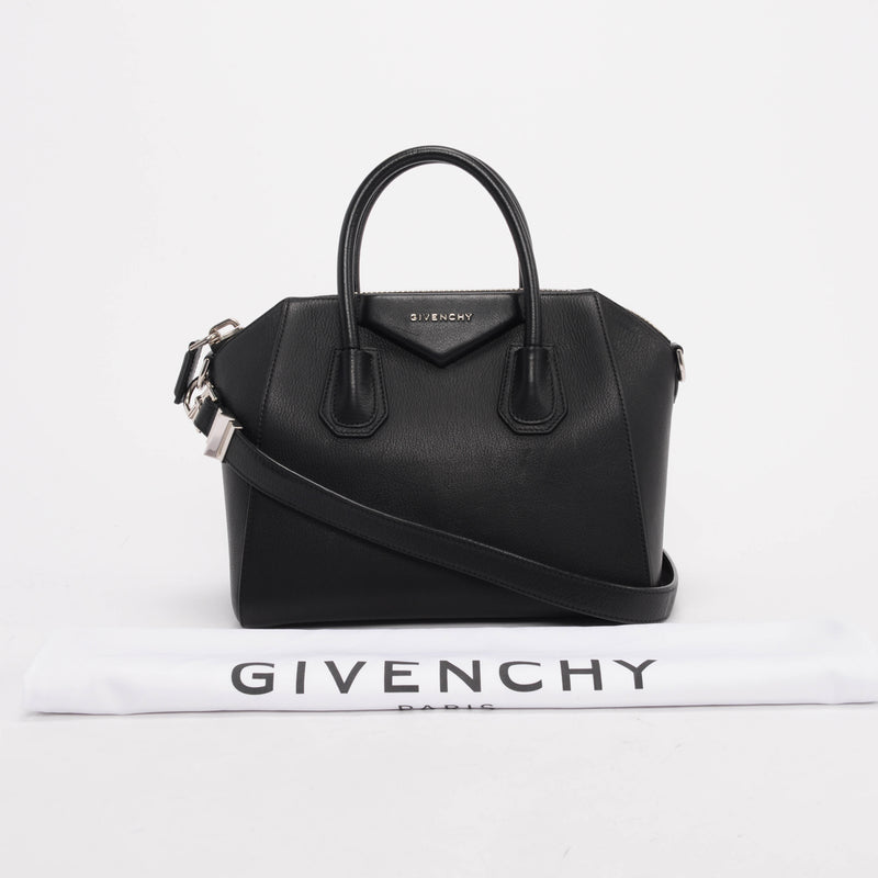 Givenchy Black Sugar Goatskin Small Antigona - Blue Spinach