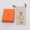 Hermes Gold Plated Charniere Small Model Necklace - Blue Spinach