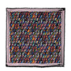 Fendi Black Silk Multicolour FF Fringed Scarf 90 - Blue Spinach