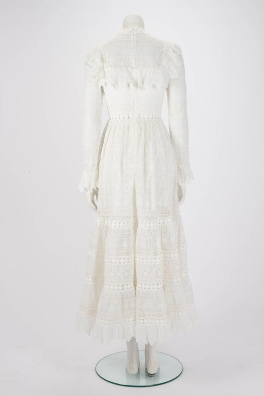 Zimmermann Ivory Lace Prima Dress 0 - Blue Spinach