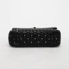 Valentino Black Crinkled Lambskin Medium Rockstud Spike Top Handle Bag - Blue Spinach