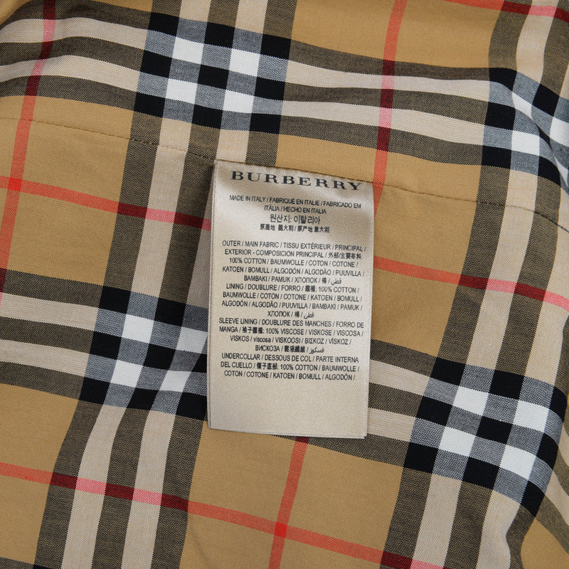 Burberry Black Cotton Check Trench Coat 52 - Blue Spinach