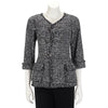 Chanel Black & White Fantasy Tweed Patch Pocket Jacket FR 36 - Blue Spinach