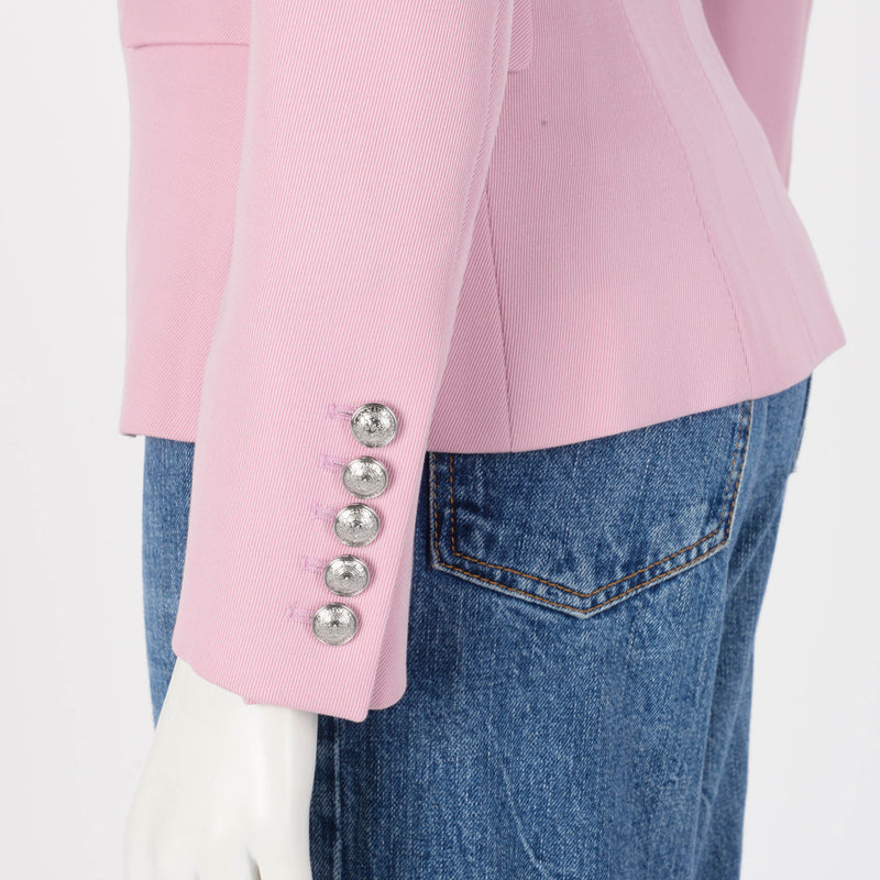 Balmain Pink Wool Double Breasted Blazer FR 34 - Blue Spinach