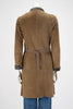 Brunello Cucinelli Brown Shearling Wrap Front Coat IT 42 - Blue Spinach