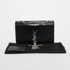 Saint Laurent Black Croc Embossed Medium Kate Tassel Bag - Blue Spinach