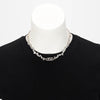 Fendi Silver Crystal Fendi O'Lock Choker Necklace - Blue Spinach