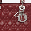 Dior Burgundy Cannage Lambskin Medium Lady Dior - Blue Spinach