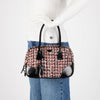 Prada Red Tweed & Vitello Mini Boston Bag - Blue Spinach