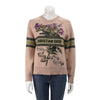 Dior Dusty Pink Cashmere Blend Fleurs Bibliques Sweater - Blue Spinach