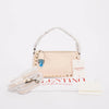 Valentino Light Ivory Grainy Calfskin Small Cross Body Bag - Blue Spinach