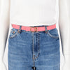 Hermes Rose Azalee & Rouge de Coeur Flot Reversible Belt - Blue Spinach