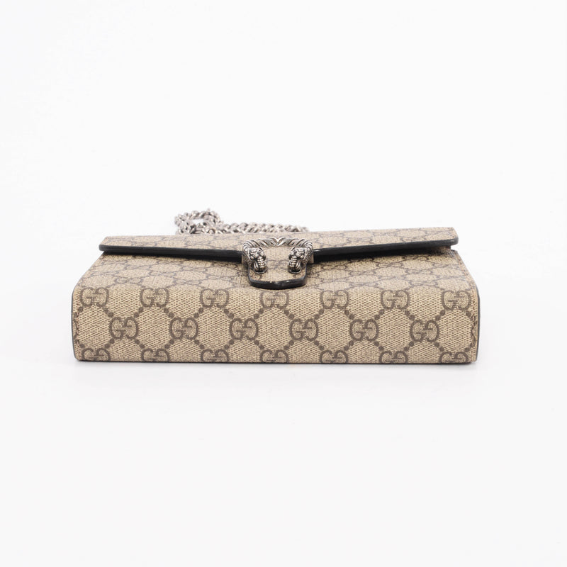 Gucci Beige GG Supreme Dionysus Wallet on Chain - Blue Spinach