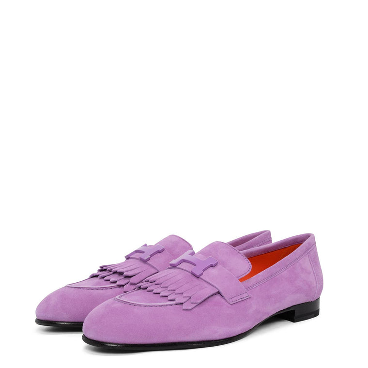 Hermes Lilac Suede Royal Loafers 39