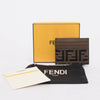 Fendi Brown Embossed Leather F Is Fendi Card Holder - Blue Spinach