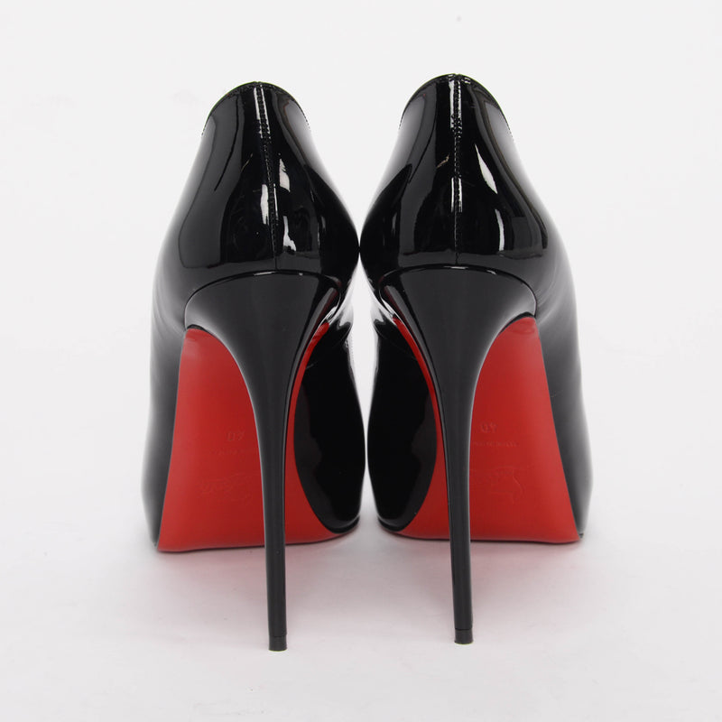 Christian Louboutin Black Patent Very Prive 120 Pumps 40 - Blue Spinach