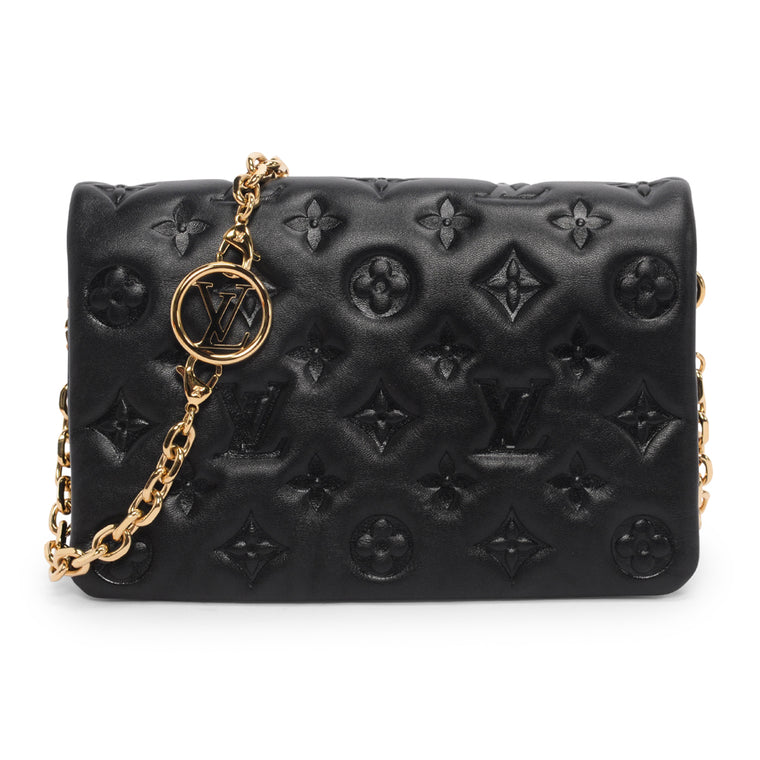 Louis Vuitton Black Monogram Lambskin Coussin Pochette