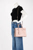 Saint Laurent Pink Smooth Calfskin Baby Sac de Jour Bag - Blue Spinach