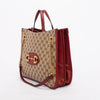 Gucci Red GG Canvas Horsebit Tote - Blue Spinach