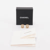 Chanel Light Gold Crystal CC Stud Earrings - Blue Spinach