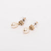 Chanel Light Gold CC Pearl Drop Earrings - Blue Spinach