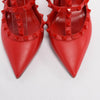 Valentino Red Calfskin Rockstud Cage Pumps 39.5 - Blue Spinach