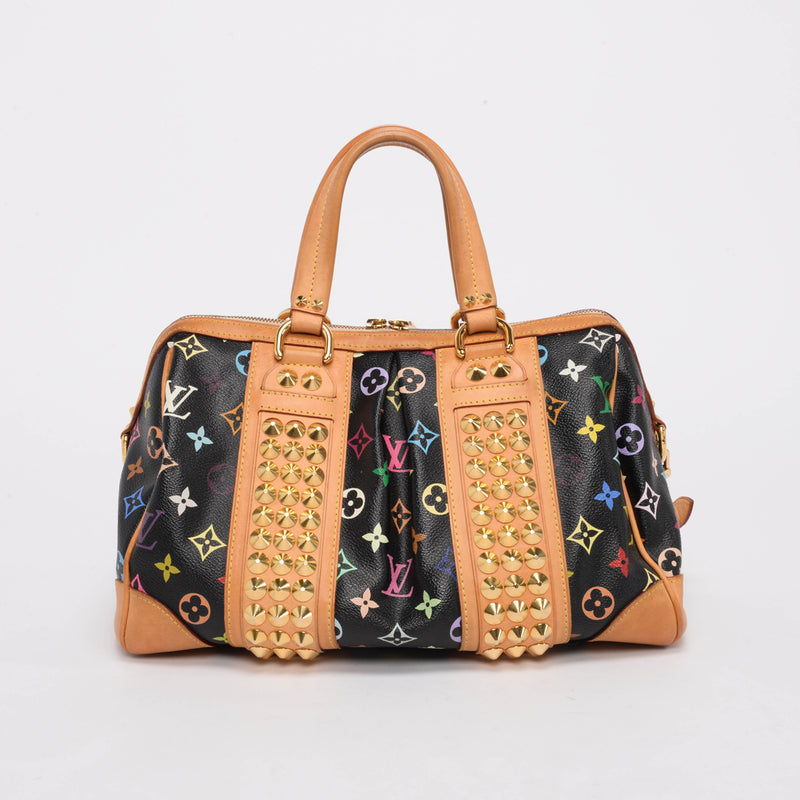 Louis Vuitton Black Monogram Multicolore Courtney MM Bag - Blue Spinach