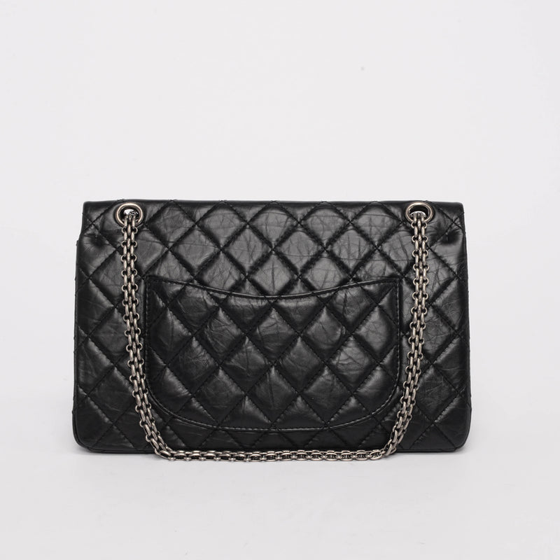 Chanel Black Aged Calfskin 2.55 Reissue 226 Flap Bag - Blue Spinach