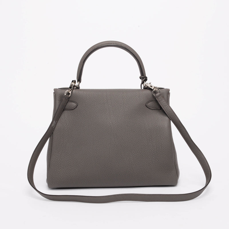 Hermes Gris Etain Togo Kelly 28 - Blue Spinach