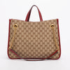 Gucci Red GG Canvas Horsebit Tote - Blue Spinach