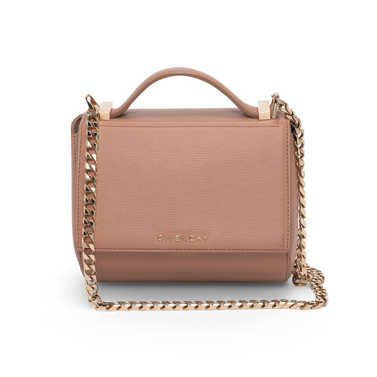 Givenchy Old Pink Textured Calfskin Mini Pandora Box Chain Bag