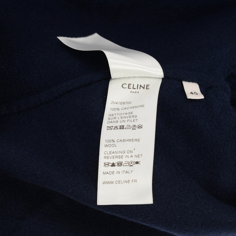 Celine Navy Cashmere Gold Button Jacket FR 40 - Blue Spinach