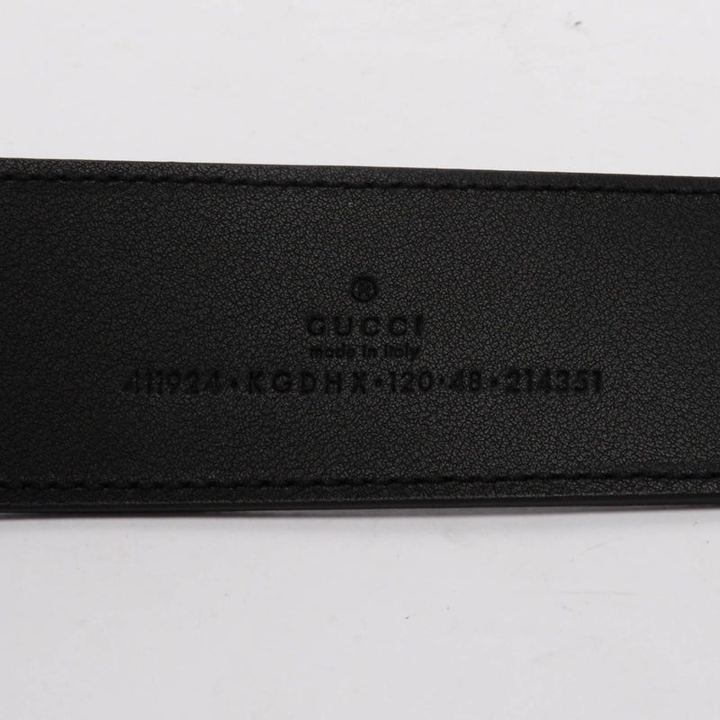 Gucci Black GG Supreme G Buckle Belt - Blue Spinach