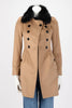 Burberry Camel Wool & Cashmere Sandbeck Mid-Length Coat UK 2 - Blue Spinach