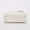 Dior White Lambskin Cannage My ABCDior Small Lady Dior Bag - Blue Spinach