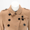 Burberry Camel Wool & Cashmere Sandbeck Mid-Length Coat UK 2 - Blue Spinach