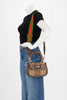 Gucci Brown Jumbo GG Small Bamboo 1947 Bag - Blue Spinach